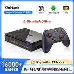 Kinhank Super Console X5 Pro retro gaming console with controller, RK3588 chipset, 16000+ games