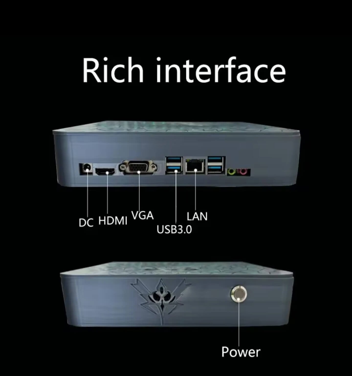 LZAKMR AK1 Mini PC rich interface with HDMI VGA USB LAN ports