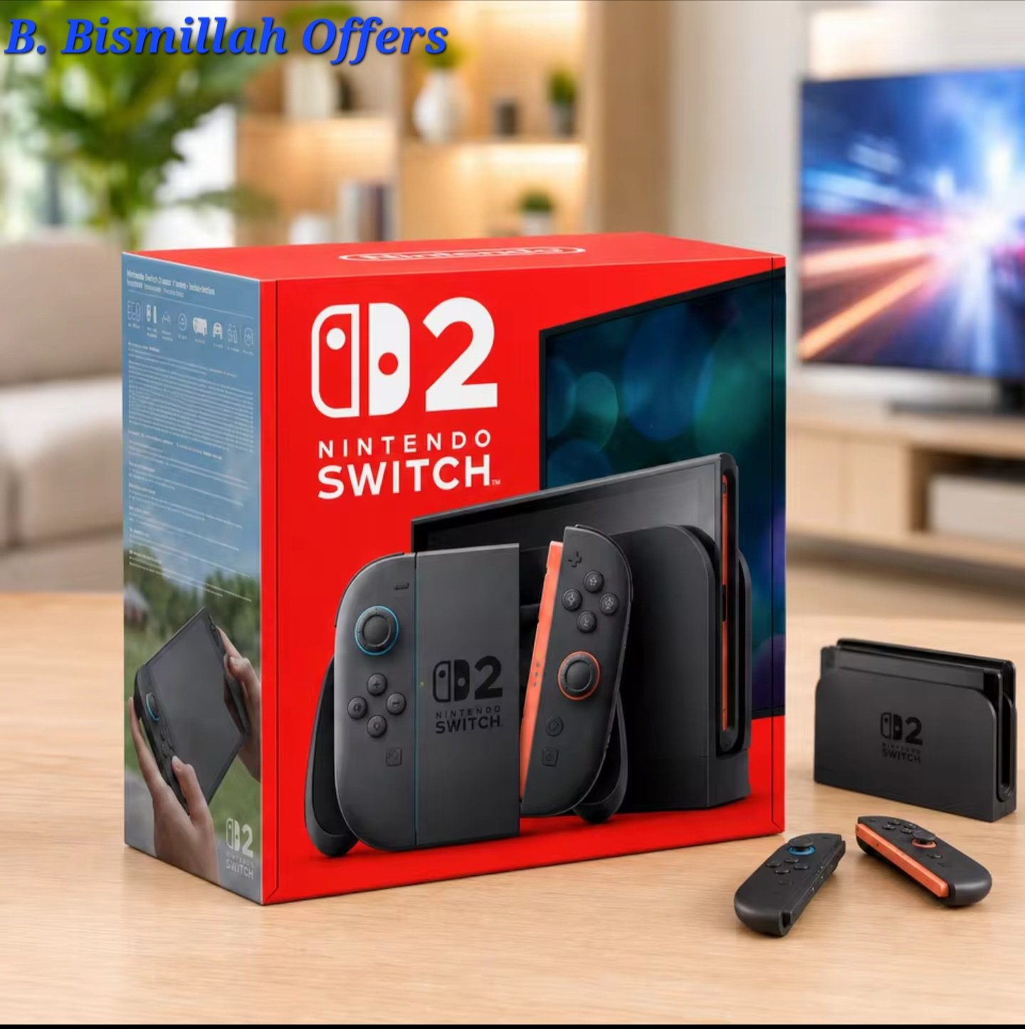 Nintendo Switch 2 review â console box with Joy-Con 2 controllers and dock