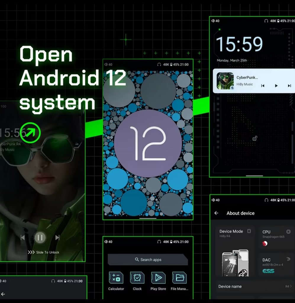 HiBy R4 Android 12 open system interface