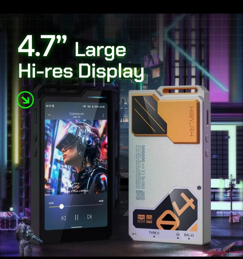 HiBy R4 4.7 inch large hi-res display