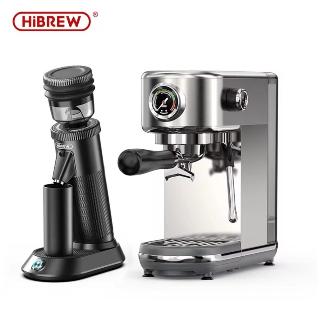 HiBREW G5 stainless steel espresso machine with pressure gauge