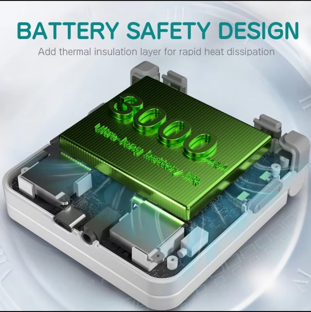 MIYOO Flip V2 battery safety design with thermal insulation layer
