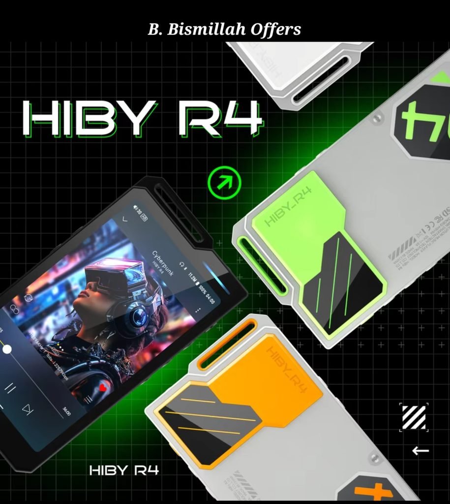 HiBy R4 review — 4-way HiFi Android 12 DAP in white, orange, and green color options