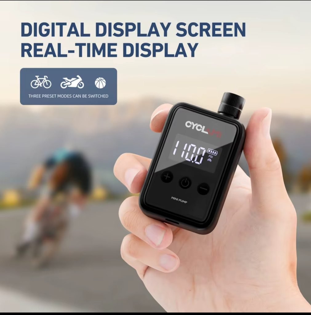 CYCLAMI 150PSI tire inflator digital display screen real-time PSI reading