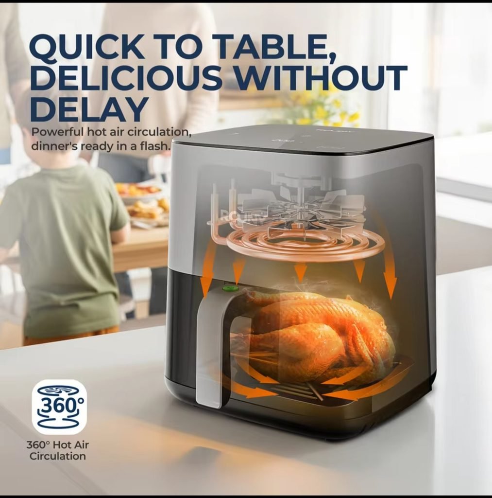 Non toxic air fryer 360 degree hot air circulation for fast cooking