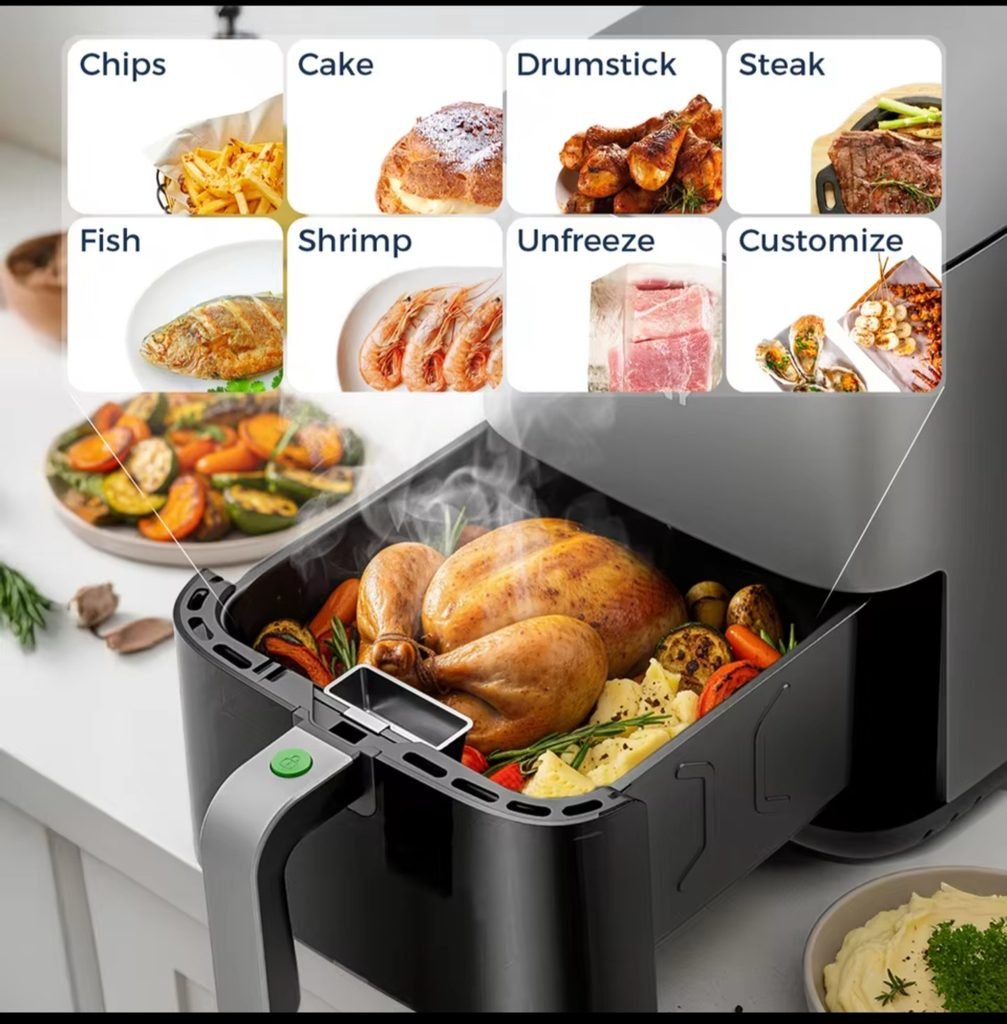 Non toxic air fryer preset cooking modes for chips, steak, fish and more
