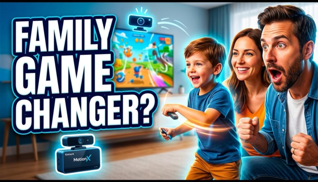 Kinhank MotionX motion-sensing AI game console for kids and family with interactive camera review