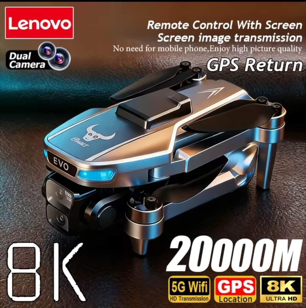 8K drone review - Lenovo SG901 MAX GPS drone with dual camera and screen remote
