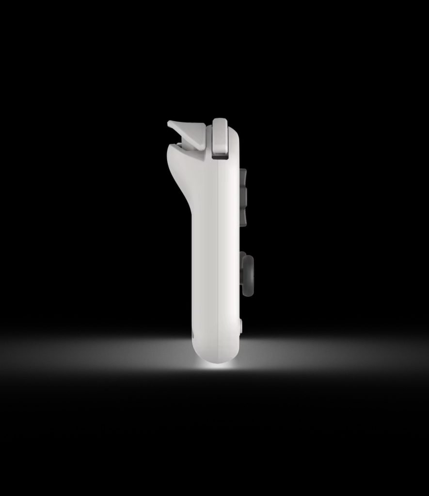 Retroid Pocket 4 Pro handheld standing side angle view