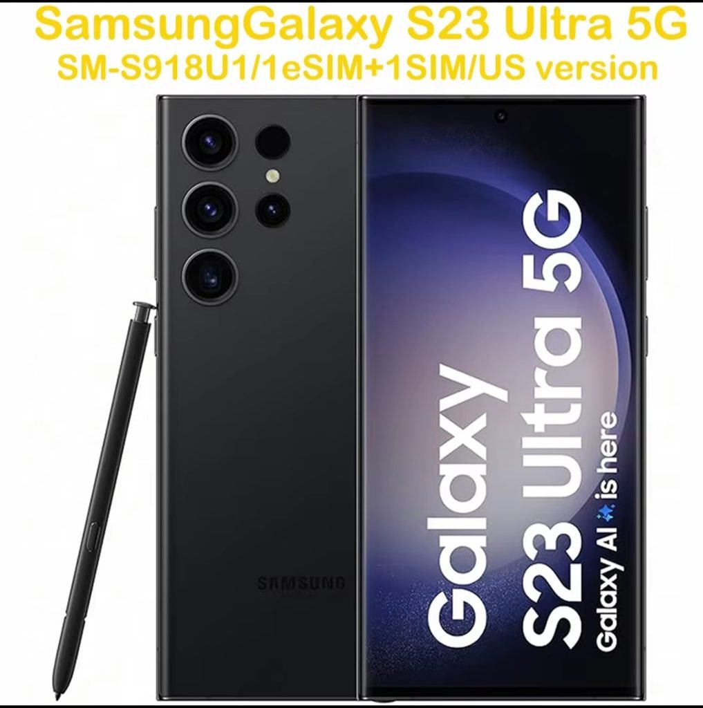 Samsung Galaxy S23 Ultra 5G SM-S918U1 Phantom Black unlocked phone with S-Pen