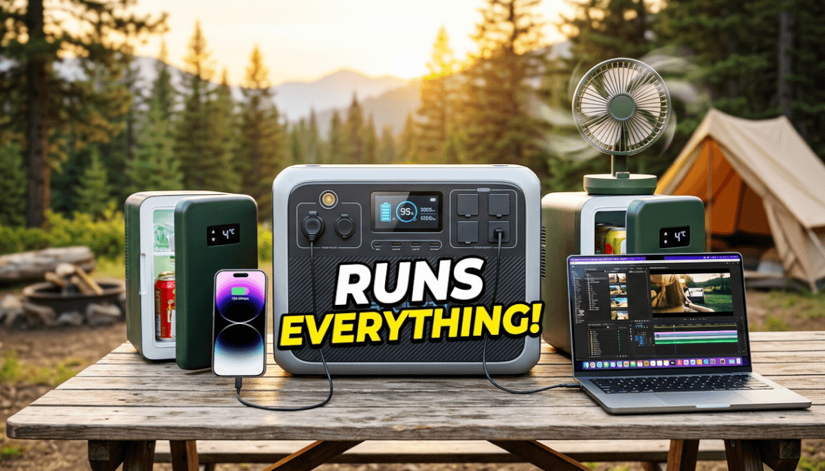 Bluetti Elite 100 V2 portable power station front ports and LCD display overview