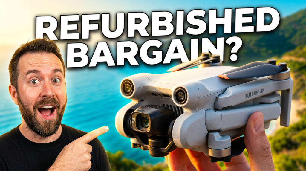 Refurbished DJI Mini 4K drone with camera and folded propellers, 100% original with store warranty