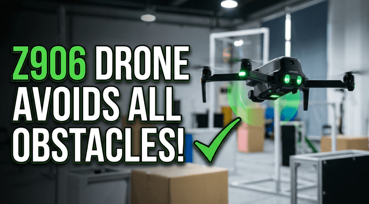 Lenovo Z906 foldable drone with bright LED night flying lights and camera