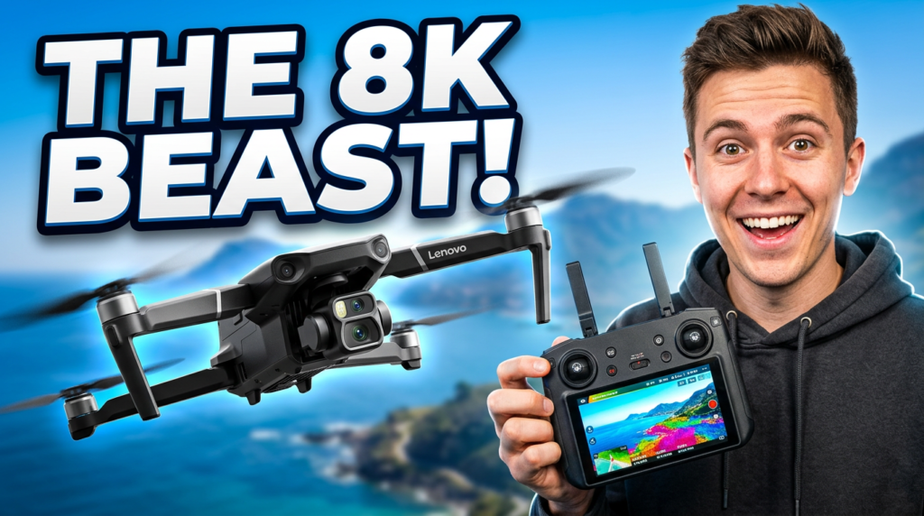 Lenovo SG901 MAX 8K GPS drone with dual camera and screen-equipped remote control