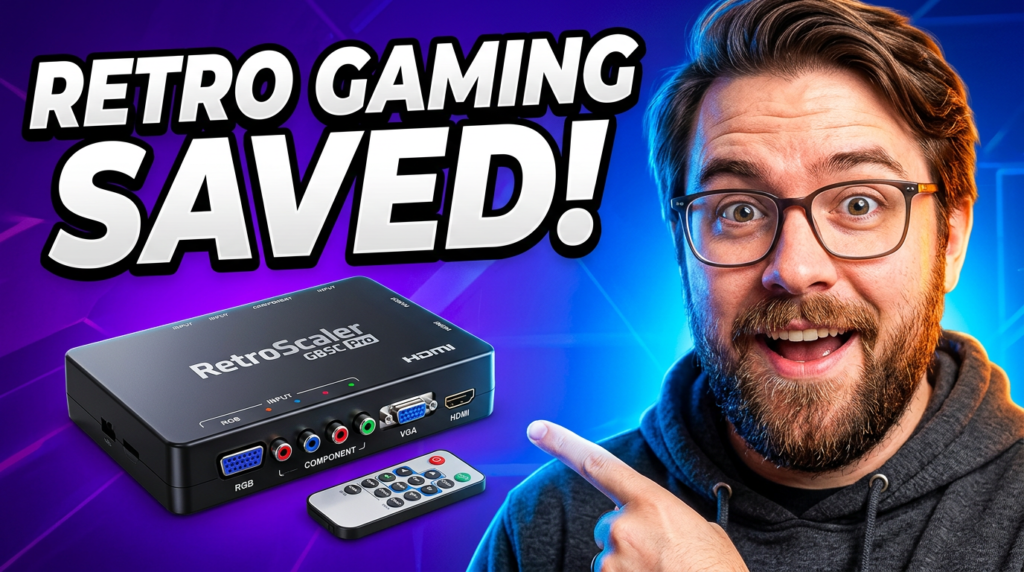 RetroScaler GBSC Pro HDMI upscaler with remote and features